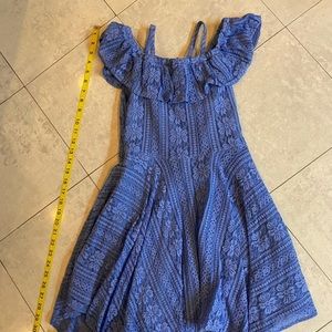 Girl’s Periwinkle Off the Shoulder Dress